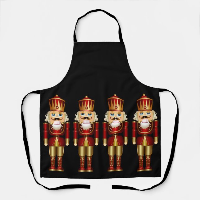 Red and Gold Nutcrackers  Apron (Front)