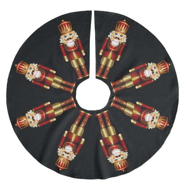 Red and Gold Nutcrackers Brushed Polyester Tree Skirt (Front)
