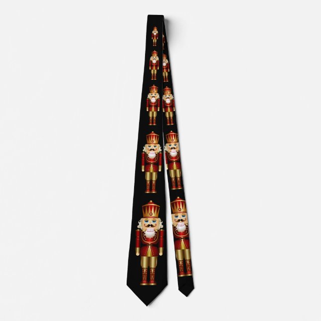 Red and Gold Nutcrackers Neck Tie (Front)