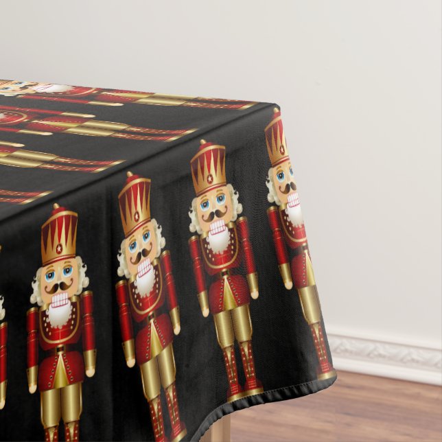 Red and Gold Nutcrackers Tablecloth (In Situ)