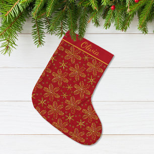 Red and Gold Personalised Large Christmas Stocking