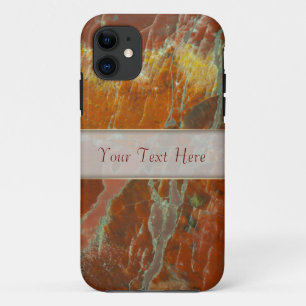 Red and Gold Pertrified Wood iPhone 11 Case