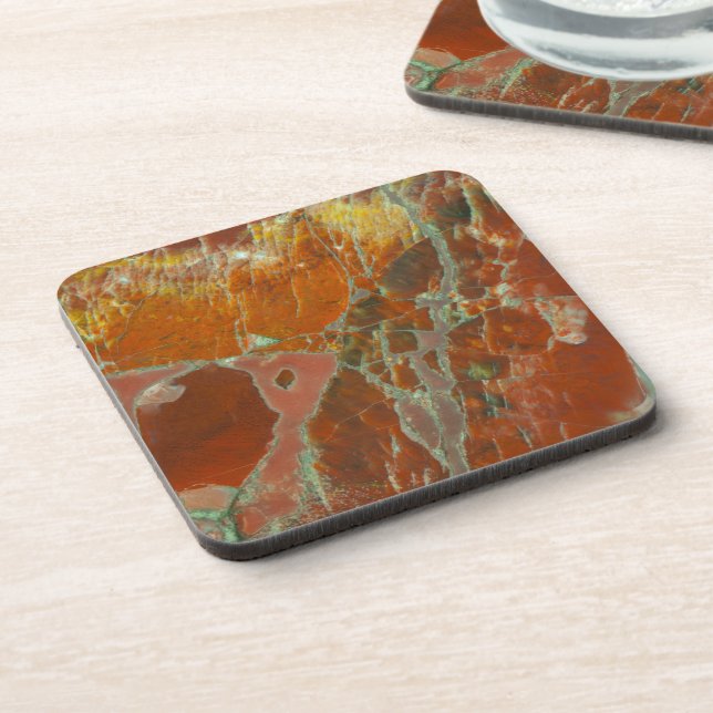 Red and Gold Petrified Wood Coaster (Left Side)