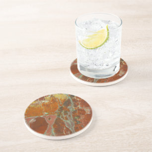 Red and Gold Petrified Wood Coaster