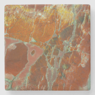 Red and Gold Petrified Wood Stone Coaster