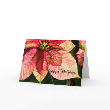 Red and Gold Poinsettia Card - Happy Holidays