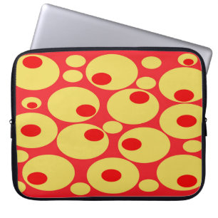 Red and Gold Polka Dots Laptop Sleeve