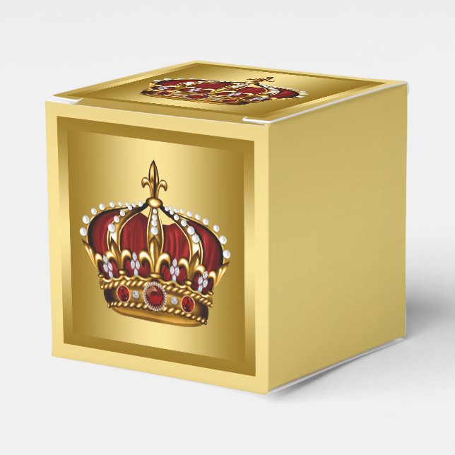 Red and Gold Prince Favour Box (Front Side)