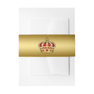 Red and Gold Prince Invitation Belly Band