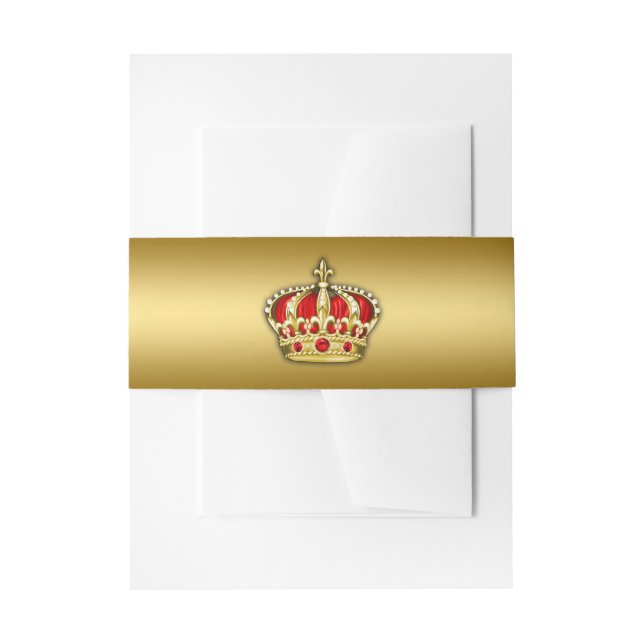 Red and Gold Prince Invitation Belly Band (Front Example)