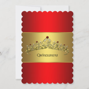 Red and Gold Quinceanera Invitation