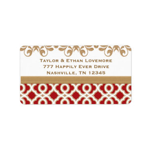 Red and Gold Return Address Labels