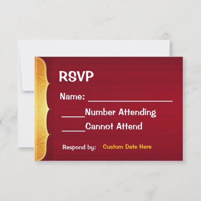 Red and Gold RSVP Card (Front)