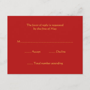 Red and Gold RSVP Response Cards