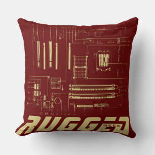 red and gold RUGGED GEEK Motherboard Tech Cushion