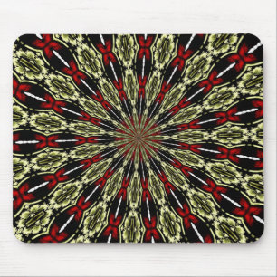 Red and Gold Stained Glass Window Kaleidoscope Mouse Pad