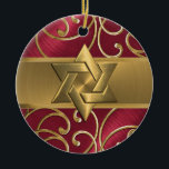 Red and Gold Star of David Ornament<br><div class="desc">Designs by Umua. Printed and shipped by Zazzle or their affiliates.</div>