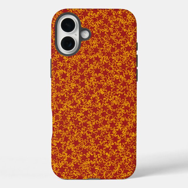 Red and Gold Star Team Spirit Sports Colours Case-Mate iPhone Case (Back)