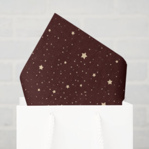 Red and Gold Starry Night Family Name Christmas Tissue Paper