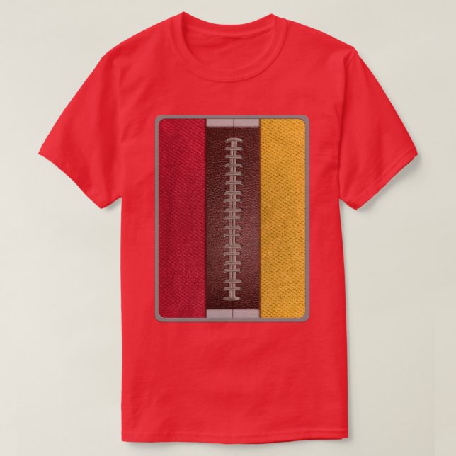 Red and Gold Team Spirit Patch T-Shirt (Design Front)
