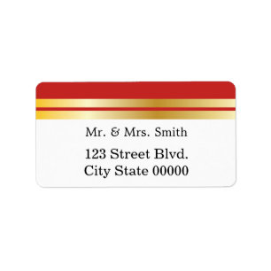 Red and Gold Trim Label