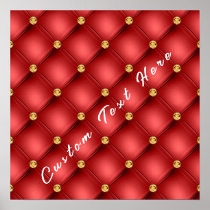 Red and Gold Tuft Poster with Custom Text