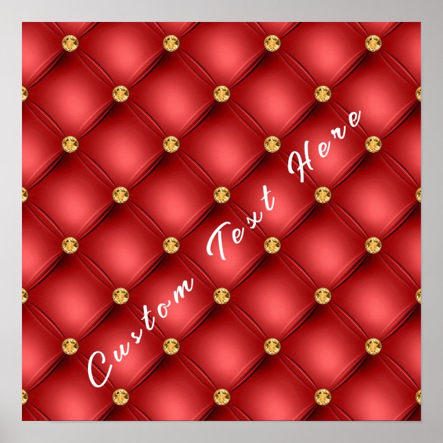 Red and Gold Tuft Poster with Custom Text (Front)