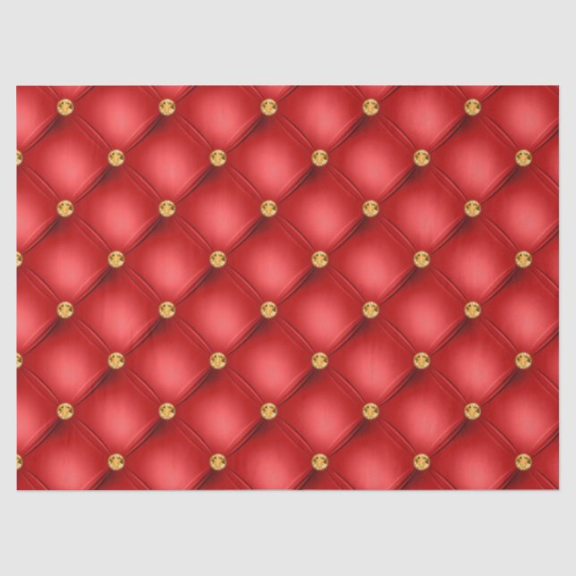 Red and Gold Tufted Tissue Paper (Front)