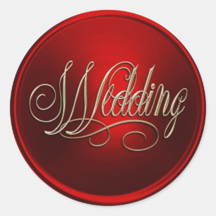 Red and Gold Wedding Envelope Seal