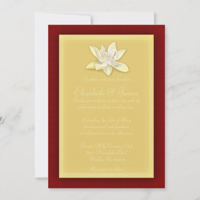 Red And Gold Wedding Invitations (Front)