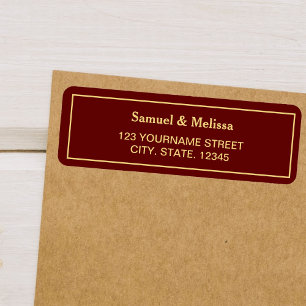 Red and Gold Wedding Return Address Label