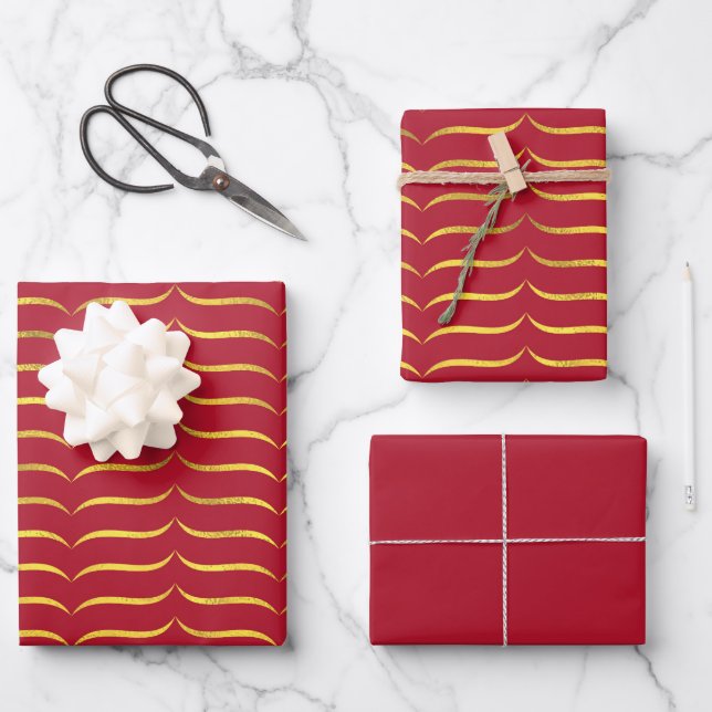 Red and Gold      Wrapping Paper Sheet (Front)