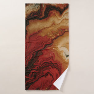 RED AND GRAY ABSTRACT WALLPAPER BATH TOWEL