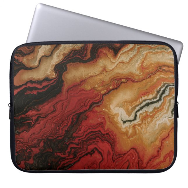 RED AND GRAY ABSTRACT WALLPAPER LAPTOP SLEEVE (Front)