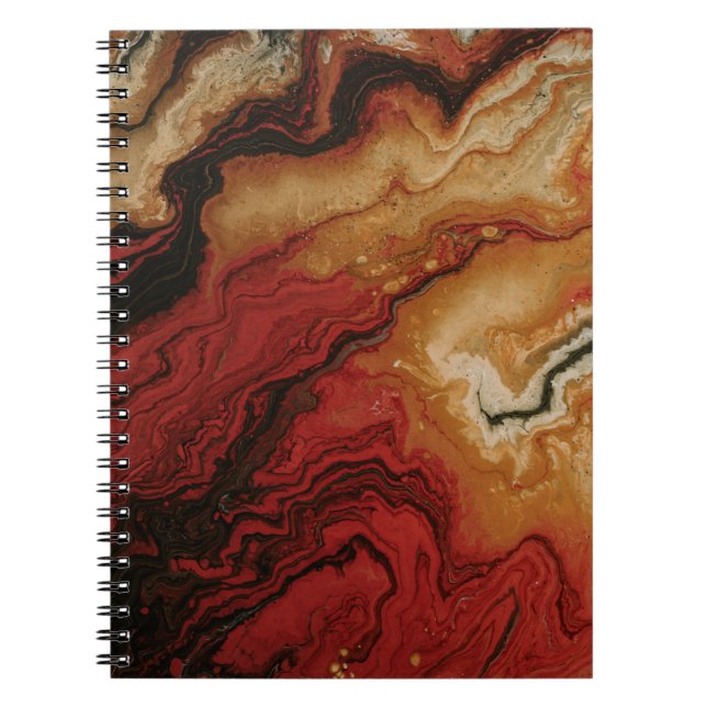 RED AND GRAY ABSTRACT WALLPAPER NOTEBOOK (Front)