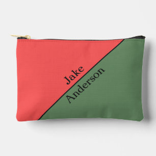 Red and Green 45 Degrees Minimalist Accessory Pouch
