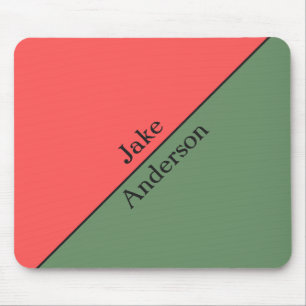 Red and Green 45 Degrees Minimalist Mouse Pad