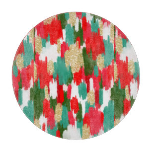 Red and green abstract  cutting board