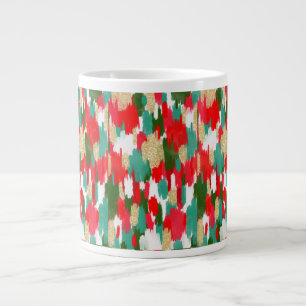 Red and green abstract  large coffee mug