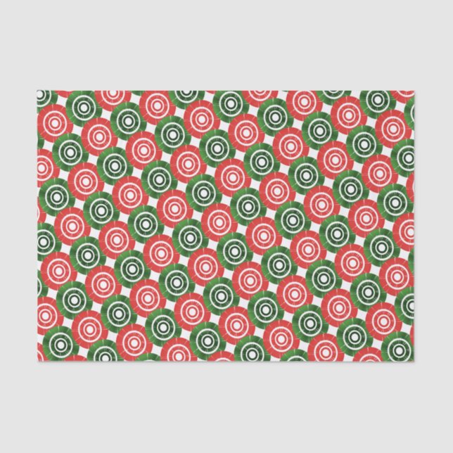 Red and Green African Tribal Pattern Tissue Paper (Front)