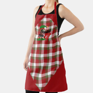 Red and Green and White Plaid Apron