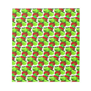 Red and Green apple swatch pattern Notepad