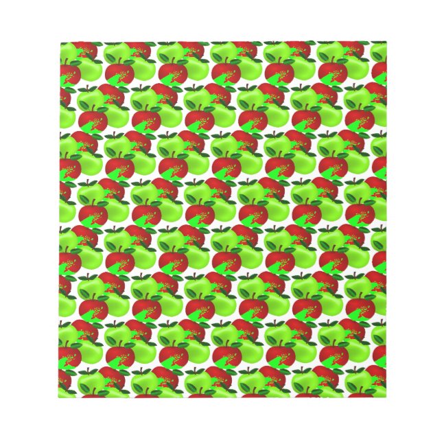 Red and Green apple swatch pattern Notepad (Front)