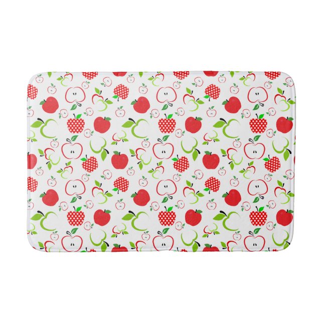 Red and Green Apples Bath Mat (Front)