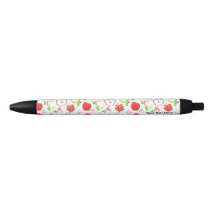 Red and Green Apples Black Ink Pen