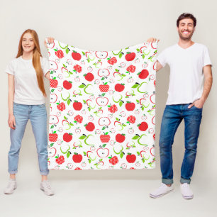 Red and Green Apples Fleece Blanket