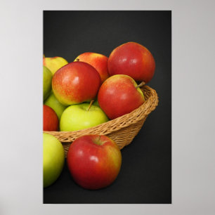 Red and green apples poster