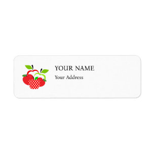 Red and Green Apples Return Address Label