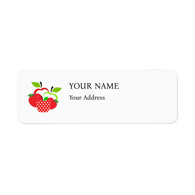 Red and Green Apples Return Address Label (Front)
