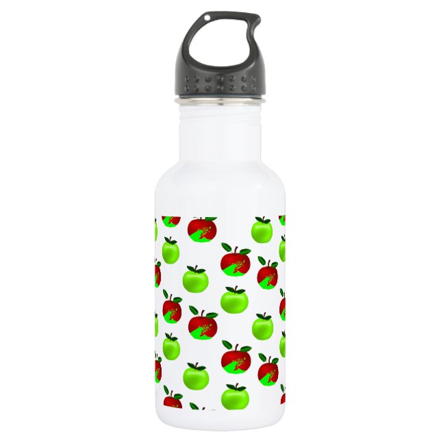 Red and Green apples swatch pattern 532 Ml Water Bottle (Front)